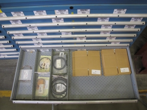 LISTA HEAVY DUTY 9-DRAWER PARTS CABINET W/ CONTENTS (W-50) LOADING & HANDLING FEE $25-